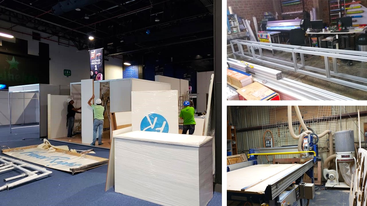 Fabricación y producción de stands en taller de NeoDesign Perú